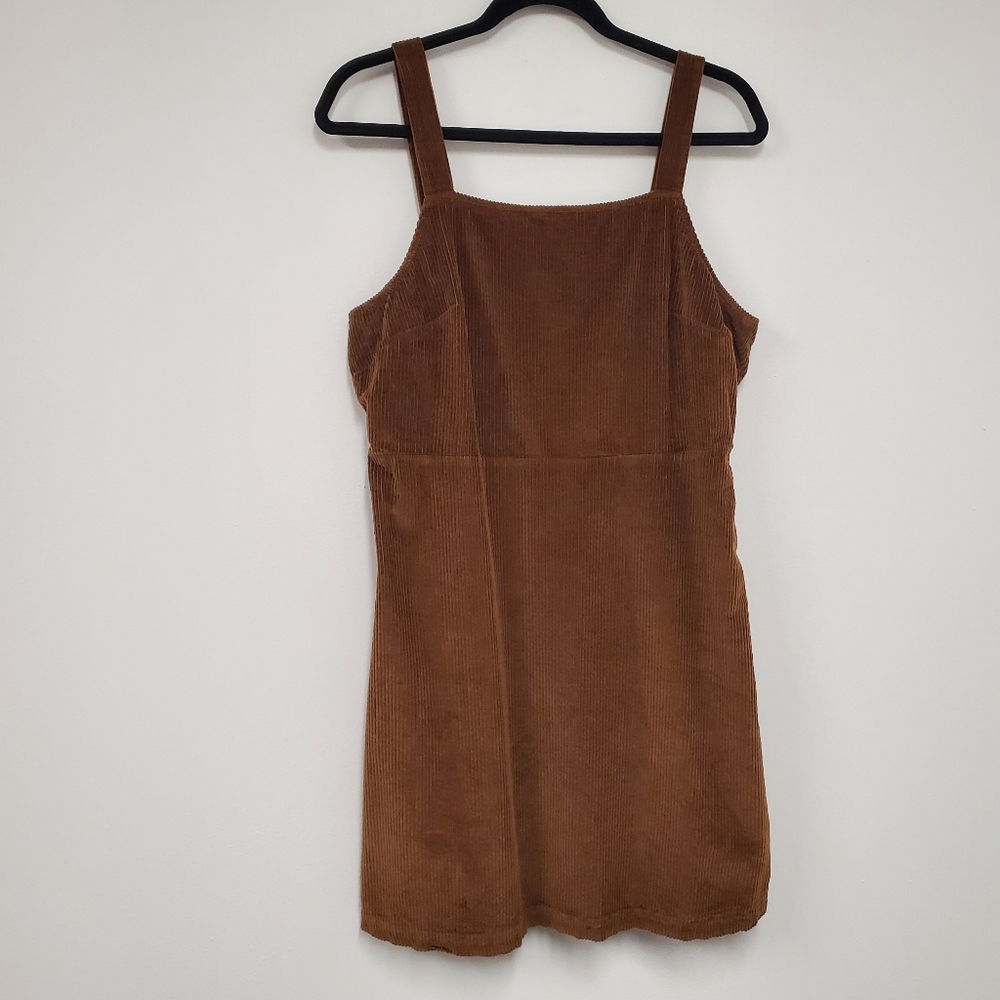 American Eagle Courdroy Mini Dress Jumper L Brown Casual Boho
